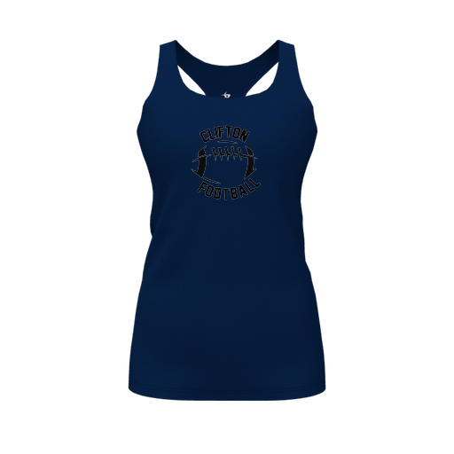 [CUS-DFW-RCBK-PER-NVY-FYS-LOGO2] Racerback Tank Top (Female Youth S, Navy, Logo 2)