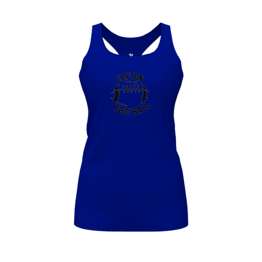 [CUS-DFW-RCBK-PER-RYL-FYS-LOGO2] Racerback Tank Top (Female Youth S, Royal, Logo 2)