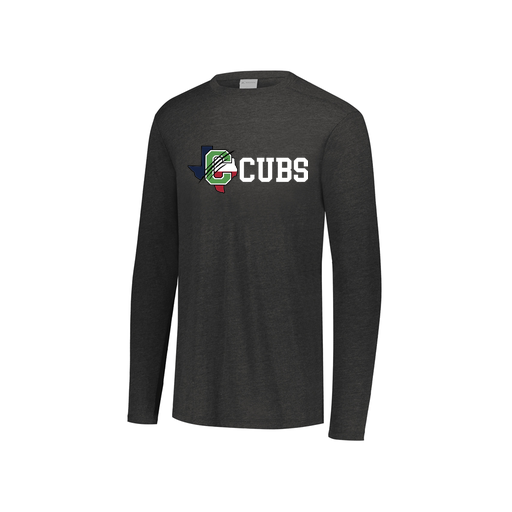 [FTLCUBBK-YS-LOGO3] Decker Youth Tri-Blend T-Shirt - Long Sleeve (Youth S, Black, Logo 3)