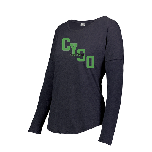[FTLCUBNV-FAXS-LOGO1] Ladies LS Ultra-blend T-Shirt (Female Adult XS, Navy, Logo 1)