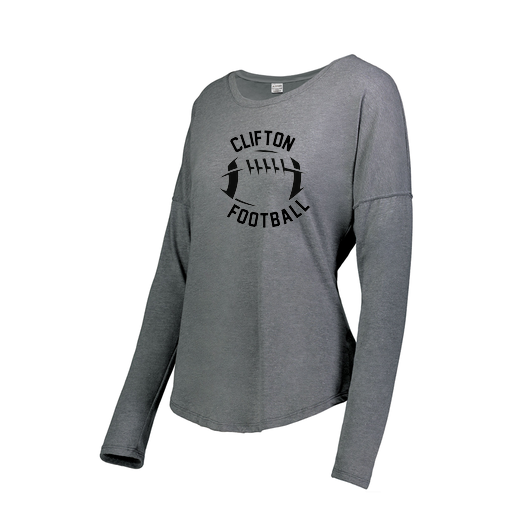 [FTLCUBGY-FAXS-LOGO2] Ladies LS Ultra-blend T-Shirt (Female Adult XS, Gray, Logo 2)
