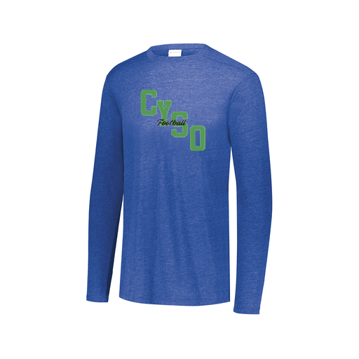 [FTLCUBRY-AXS-LOGO1] Decker Men's Tri-Blend T-Shirt - Long Sleeve (Adult XS, Royal, Logo 1)