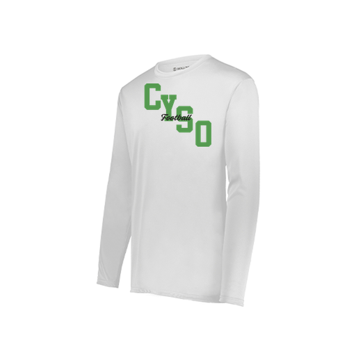 [222823.005.S-LOGO1] Youth LS Smooth Sport Shirt (Youth S, White, Logo 1)