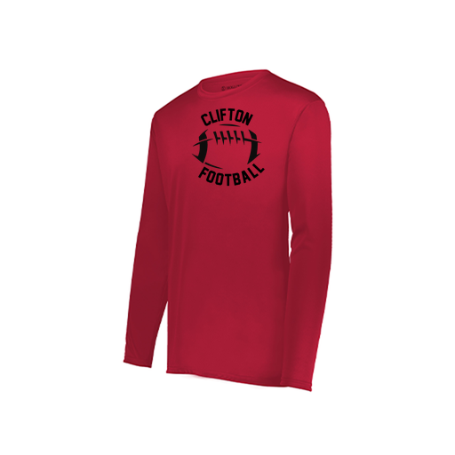 [222823.083.S-LOGO2] Youth LS Smooth Sport Shirt (Youth S, Red, Logo 2)