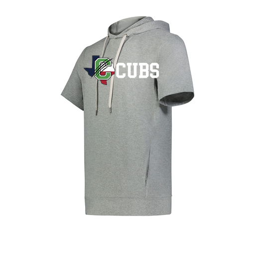 [222605-SIL-YS-LOGO3] YOUTH VENTURA SOFT KNIT SHORT SLEEVE HOODIE (Youth S, Silver, Logo 3)