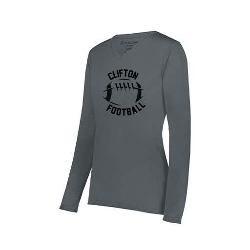 [222824.059.S-LOGO2] Ladies LS Smooth Sport Shirt (Female Adult S, Gray, Logo 2)